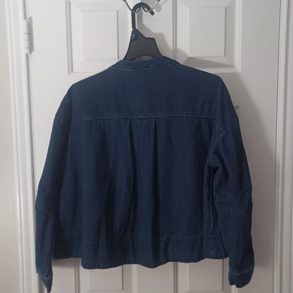 Oversized Cropped Denim Jacket Sz XS